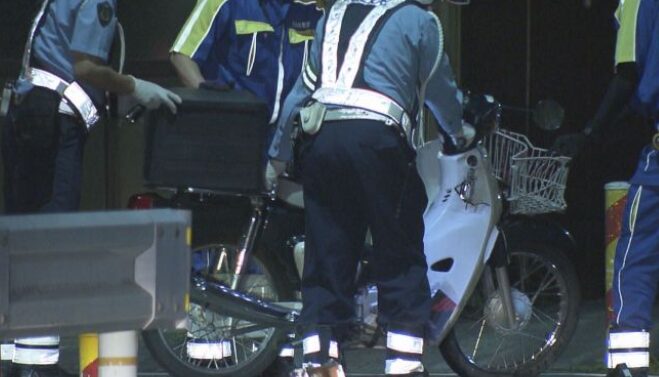 ひき逃げ事故の現場