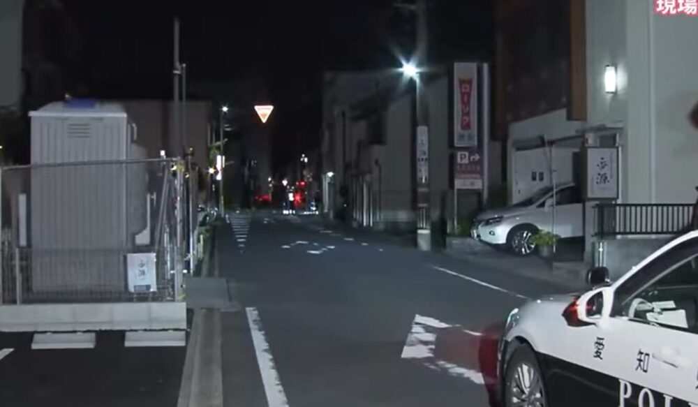 原付バイクが車にひき逃げされた名古屋市中村区大秋町の交差点