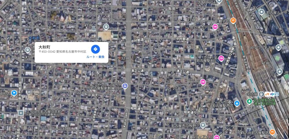 名古屋市中村区大秋町の交差点