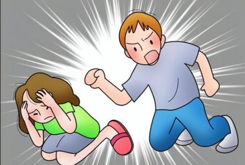女性にDVする男性